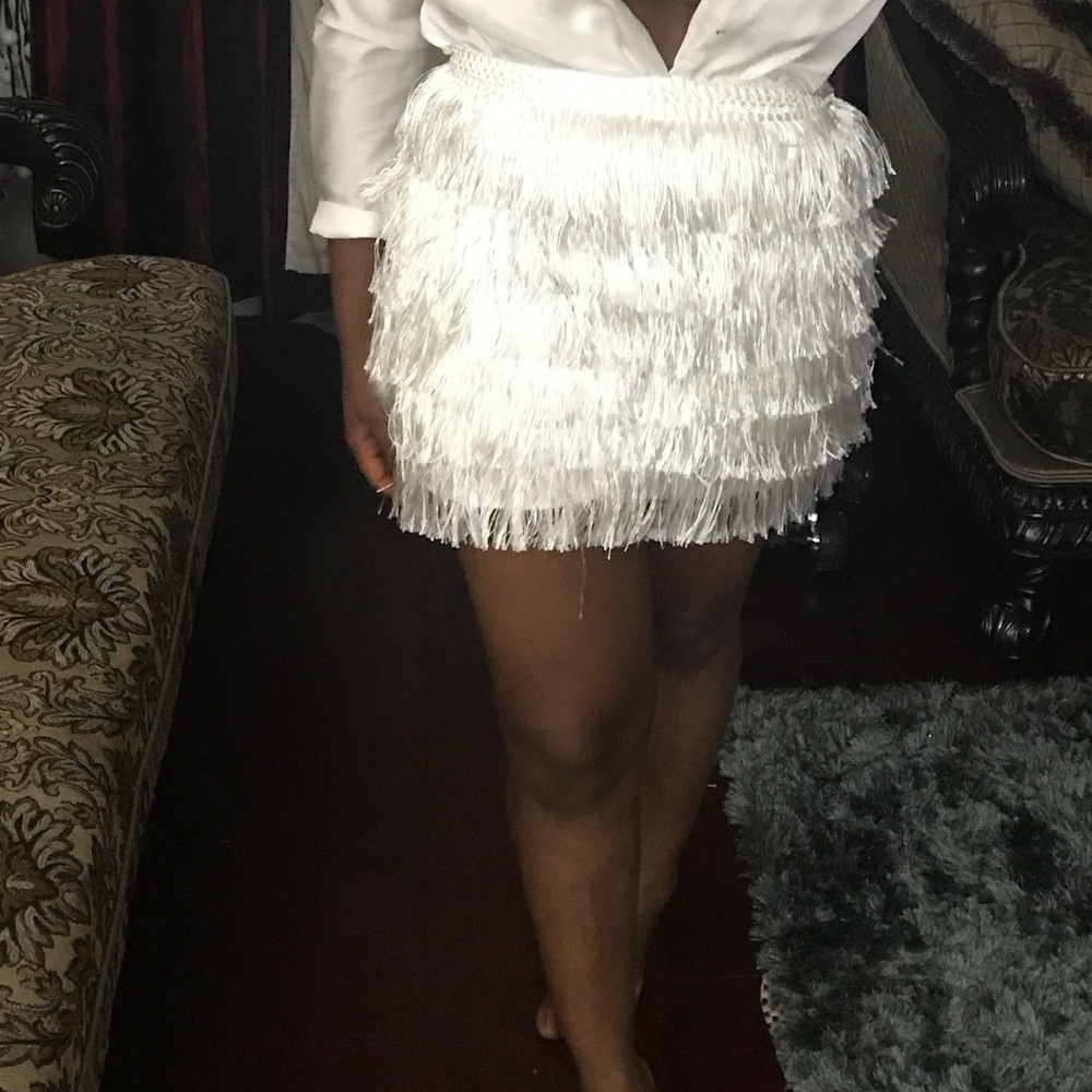 Fringe mini skirt
